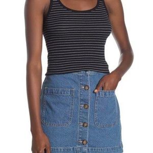 VINCE. FAVORITE STRIPED RIBBED TANK